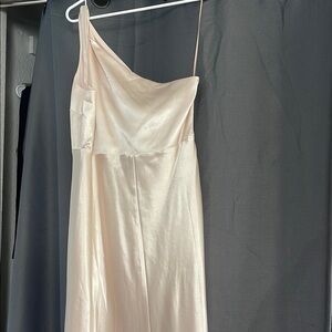 Cream Asymmetrical Backless Slip Dress